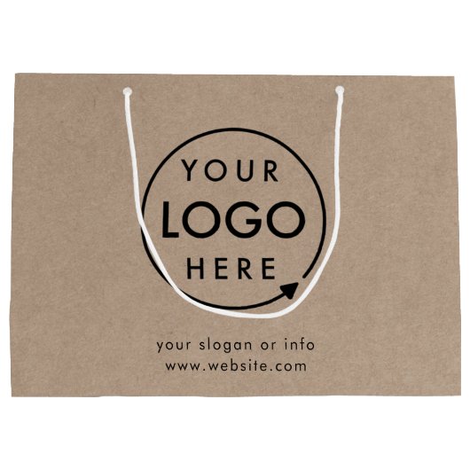 Rustic Kraft Logo | Zakelijk Modern Professioneel Groot Cadeauzakje (Achterkant)