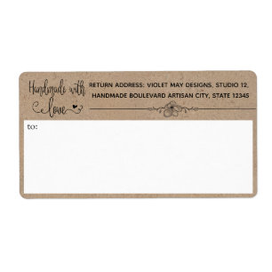 Rustic Kraft Look 2-in-1 Retour & Verzendadres Etiket