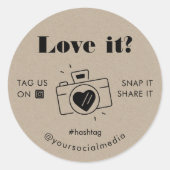 Rustic Kraft look Snap Label Share Social Media (Voorkant)