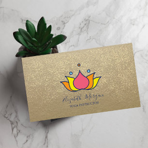 Rustic Kraft, Lotus, Gouden Confetti Lotus Visitekaartje