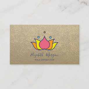 Rustic Kraft, Lotus, Gouden Confetti Lotus Visitekaartje