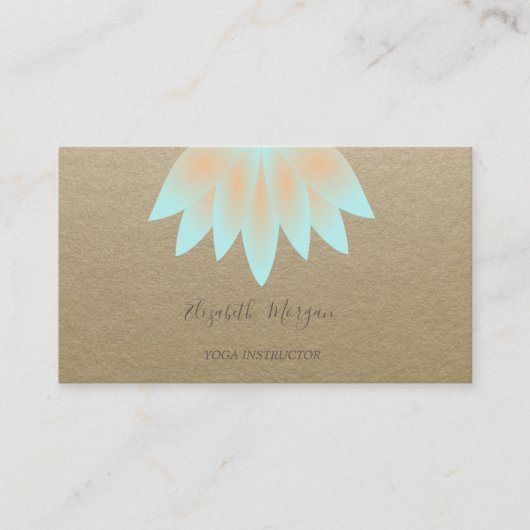 Rustic Kraft, Lotus, Yoga Instructor Visitekaartje (Voorkant)