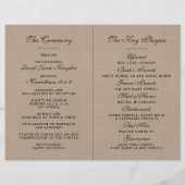 Rustic Kraft Mariage Ceremony Modèles du programme (Dos)