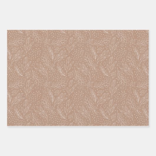 Rustic Kraft met witte Design Inpakpapier Vel (Voorkant 3)