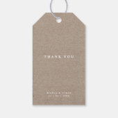 Rustic Kraft Minimalist Typography Wedding Cadeaulabel (Achterkant)