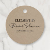 Rustic Kraft Modern Script Vrijgezellenfeest Bedankjes Labels (Voorkant)