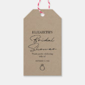 Rustic Kraft Modern Script Vrijgezellenfeest Cadeaulabel (Voorkant)
