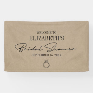 Rustic Kraft Modern Script Vrijgezellenfeest Welko Spandoek