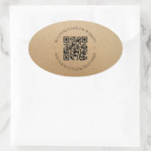 Rustic Kraft Modern Stijlvol Professioneel Ovale Sticker (Tas)