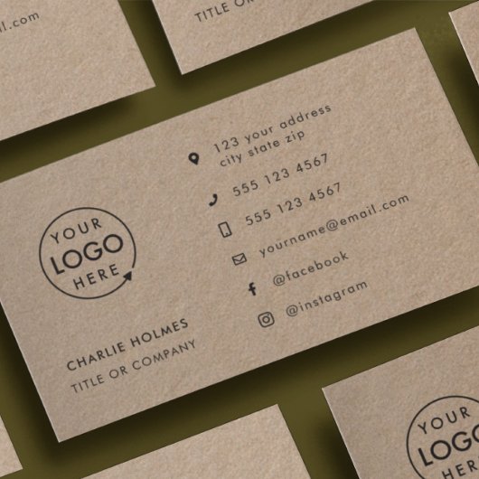 Rustic Kraft | Moderne Logo-pictogrammen voor soci Visitekaartje