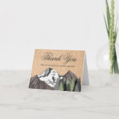 Rustic Kraft Mountain Forest Weddenschap Bedankkaart (Voorkant)