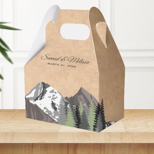 Rustic Kraft Mountain Forest Wedding Bedankdoosjes