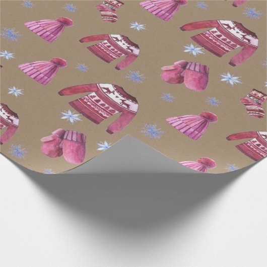 Rustic Kraft Nordic Sweaters Socks Petten & Mitts Cadeaupapier (Hoek)