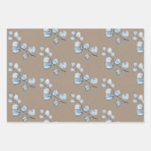 Rustic Kraft Paper Blue Eucalyptus Sprigs (Voorkant)
