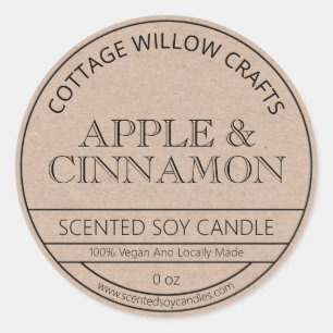 Rustic Kraft Paper Brown Soy Candle Labels