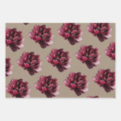 Rustic Kraft Paper Burgundy Red Peonies (Voorkant 2)