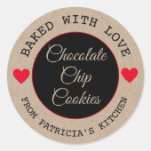 Rustic Kraft Paper Choco Cookies met liefde Ronde Sticker (Voorkant)