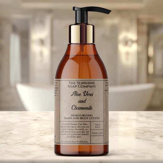 Rustic kraft paper cosmetics bottle label