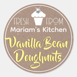Rustic Kraft Paper Donut Cupcake Cake Pastry Label