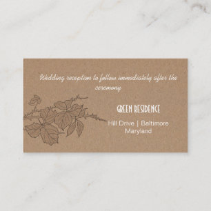 Rustic Kraft Paper Fall Leaves Wedding Insert Informatiekaartje