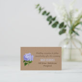 Rustic Kraft Paper Hydrangeas Floral Wedding Informatiekaartje (Staand voorkant)