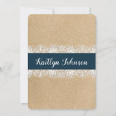 Rustic Kraft Paper Lace Navy Baby shower Kaart (Achterkant)