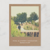 Rustic Kraft Paper Liefde en Bedankt Script Foto Briefkaart (Voorkant)