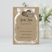 Rustic Kraft Paper Mason Jar Wedding RSVP (Staand voorkant)