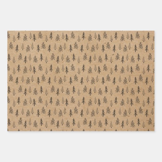 Rustic Kraft Paper | Minimale kerstboomschets (Voorkant)