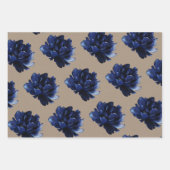 Rustic Kraft Paper Navy Blue Peonies (Voorkant 2)