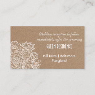 Rustic Kraft Paper Paisley Wedding Insert Informatiekaartje