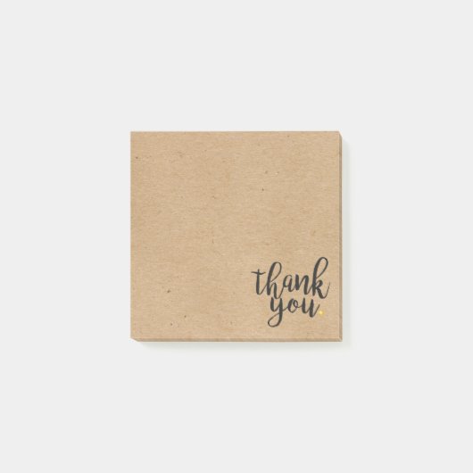 Rustic Kraft Paper Style Dank u Post-it® Notes (Voorkant)
