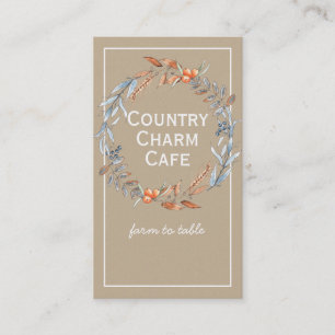 Rustic Kraft Paper Waterverf Wreater Visitekaartje