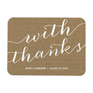 Rustic Kraft Paper Wedding Favor Magneet