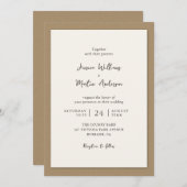 Rustic Kraft Paper Wedding Invitations Kaart (Voorkant / Achterkant)