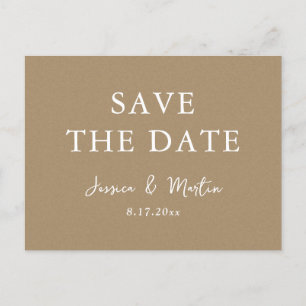 Rustic Kraft Paper Wedding Save the Date Aankondigingskaart