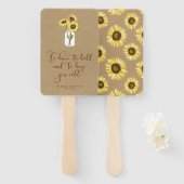 Rustic Kraft Paper - Zonnebloemen op Mason Jar Wed Handwaaier (Voorkant en achterkant)