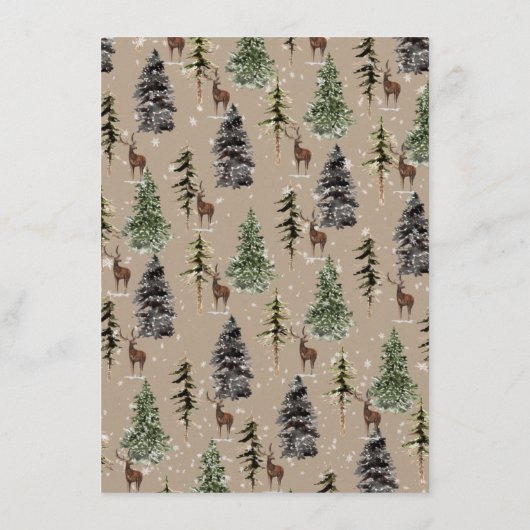 Rustic Kraft Papier Winter Woud Dinner Menu (Achterkant)