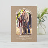 Rustic Kraft Photo Arch Merry kerst Feestdagenkaart (Staand voorkant)
