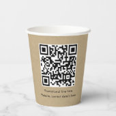 Rustic Kraft Professional Business Logo QR-code Papieren Bekers (Achterkant)