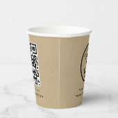 Rustic Kraft Professional Business Logo QR-code Papieren Bekers (Rechts)