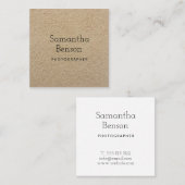 Rustic Kraft Professional Vierkante Visitekaartje (Voorkant / Achterkant)
