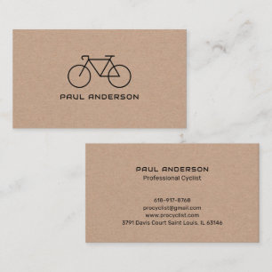 Rustic Kraft Professioneel Wielrenner Gepersonalis Visitekaartje