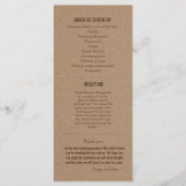 Rustic Kraft Programme de mariage papier (Dos)