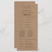 Rustic Kraft Programme de mariage papier (Devant / Derrière)