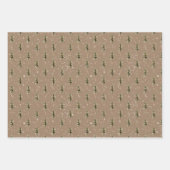 Rustic Kraft Red en Green Kerstbomen Inpakpapier Vel (Voorkant 3)