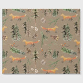Rustic Kraft Red Fox in het bos Cadeaupapier (Vlak)