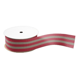 Rustic Kraft Red Franse Stripes  feestdag Grosgrain Lint