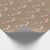 Rustic Kraft Red kerstsnoepjes Cadeaupapier (Hoek)
