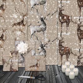 Rustic Kraft Reindeer Stags Grote Antlers Inpakpapier Vel